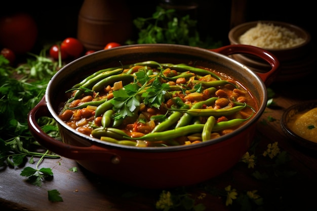 Photo fasolada with tender beans and a hint of yummy delicious fasolada food image photography