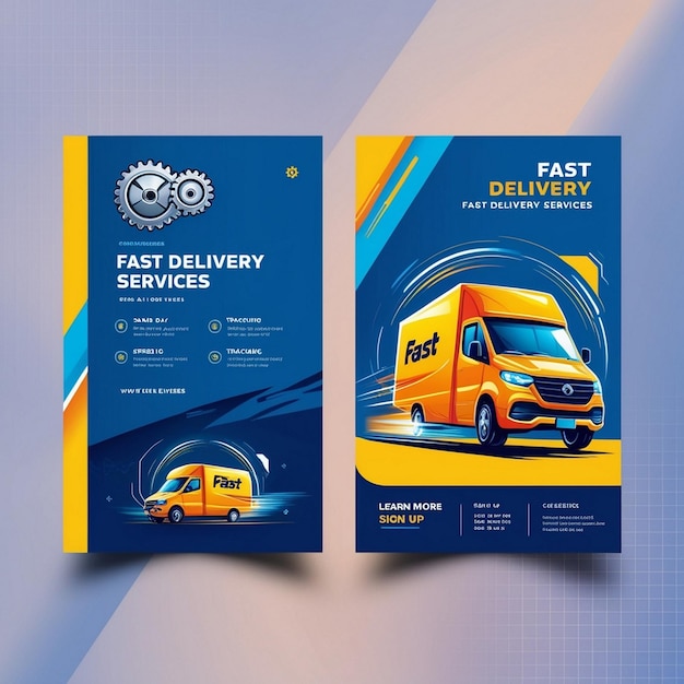 Photo fast delivery services promotional flyer with aigenerated design