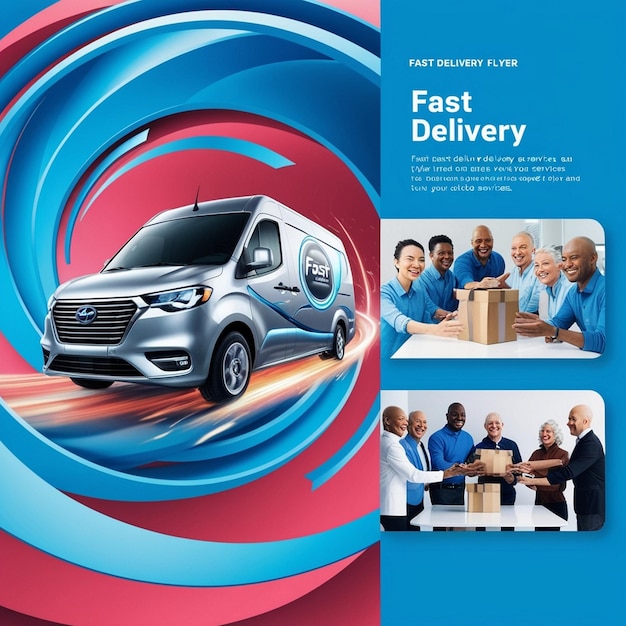 Photo fast delivery services promotional flyer with aigenerated design