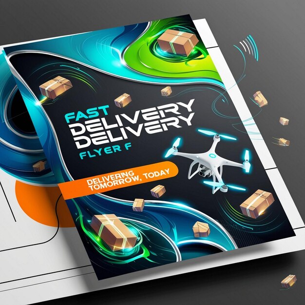 Photo fast delivery services promotional flyer with aigenerated design