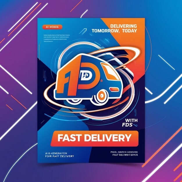 Photo fast delivery services promotional flyer with aigenerated design