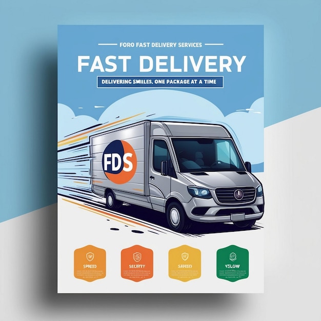 Photo fast delivery services promotional flyer with aigenerated design