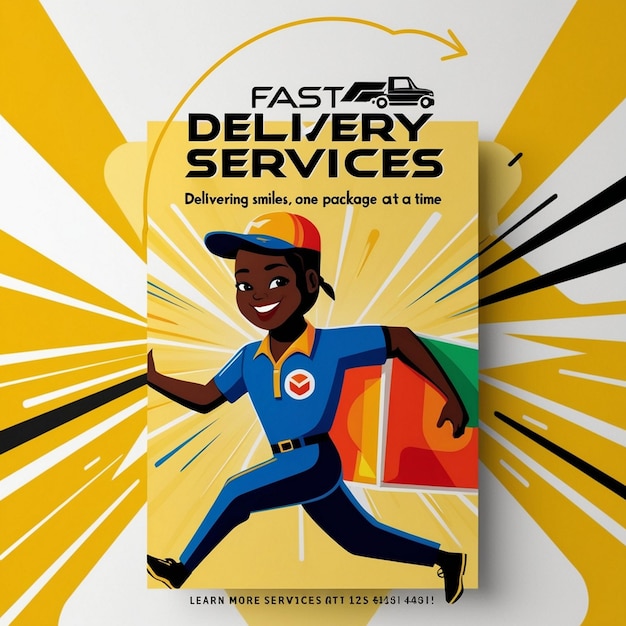 Photo fast delivery services promotional flyer with aigenerated design