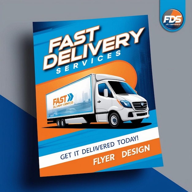 Photo fast delivery services promotional flyer with aigenerated design