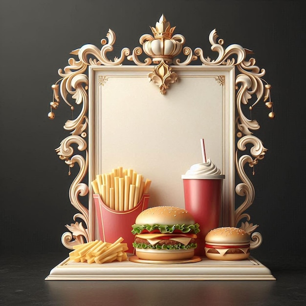 Photo fast food blank poster background