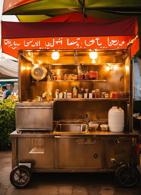 Fast food burger street stall shop a Mockups