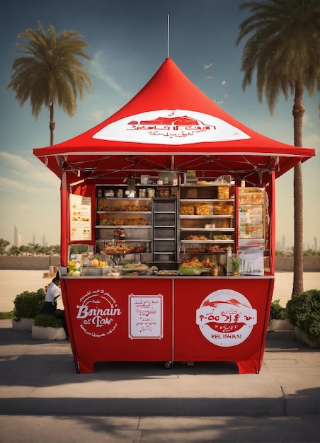 Fast food burger street stall shop a Mockups