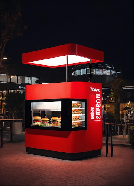 Fast food burger street stall shop a Mockups