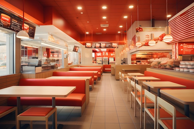 Fast Food Chain Restaurant Interior