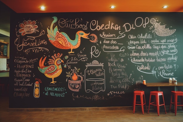 Fast food chalkboard