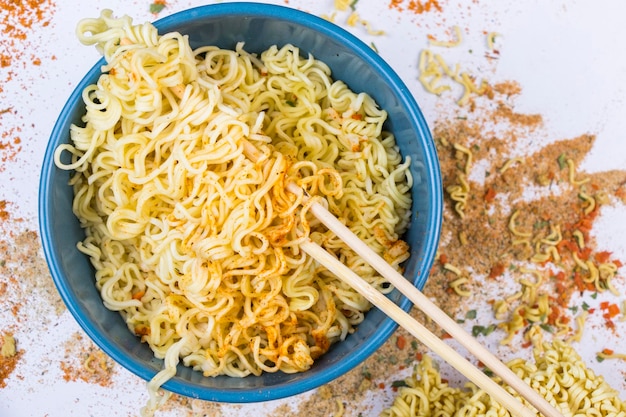 Fast food chinese noodles with spices