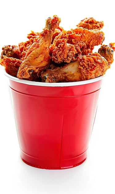 fast food delicious crispy fried chicken fried chicken pieces background in container ai generated