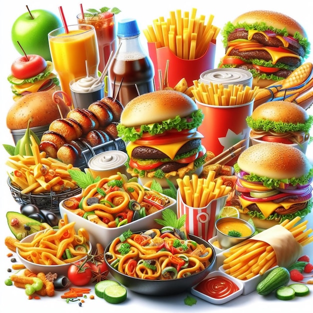 fast food street good diet concept