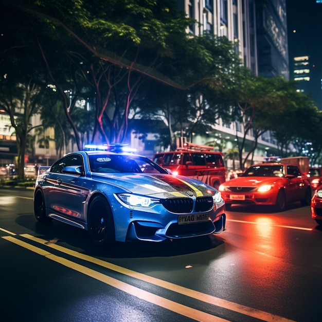 A fast and powerful police car a BMW M4 Coupe