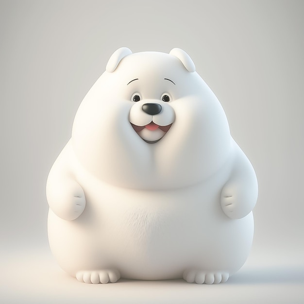 Fat dog isolated on whitefat dog isolated on white background AI generated