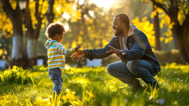 The father and child joy