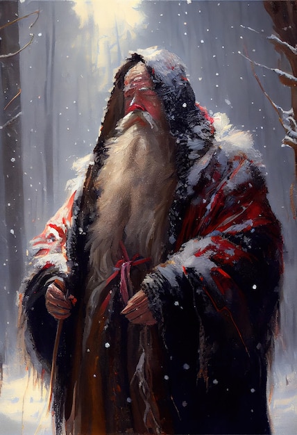 Father Christmas or Santa Claus Ai render