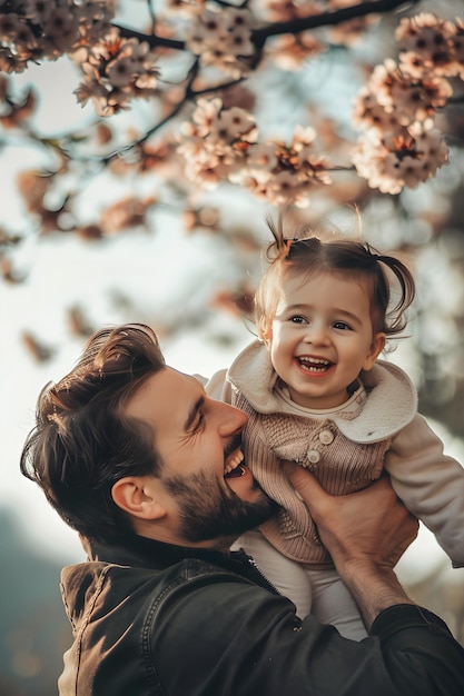 A father and daughter enjoying life