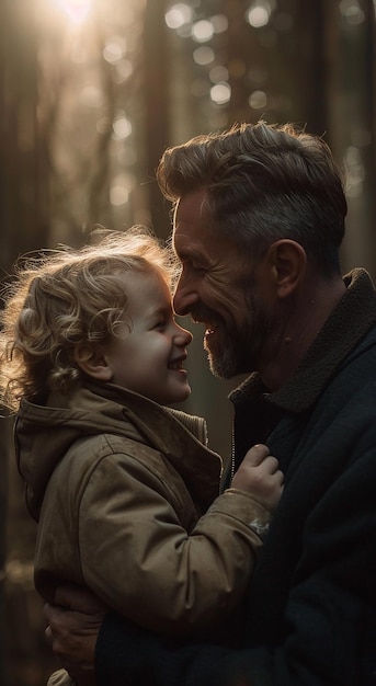 Photo a father and daughter hugging