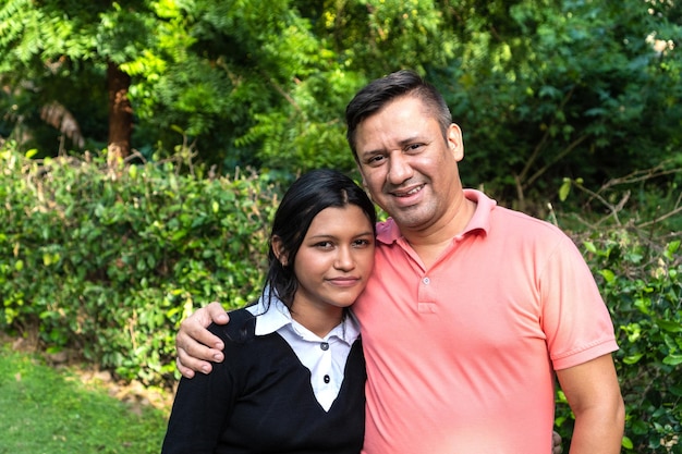 Father and daughter outdoors together