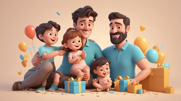 father day background design with child