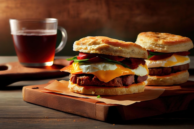 Father day breakfast sandwiches Generative Ai