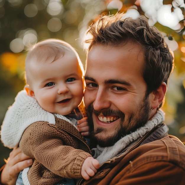 Photo father and his baby fathers day