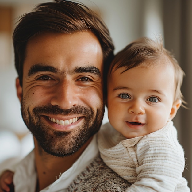 Photo father and his baby fathers day