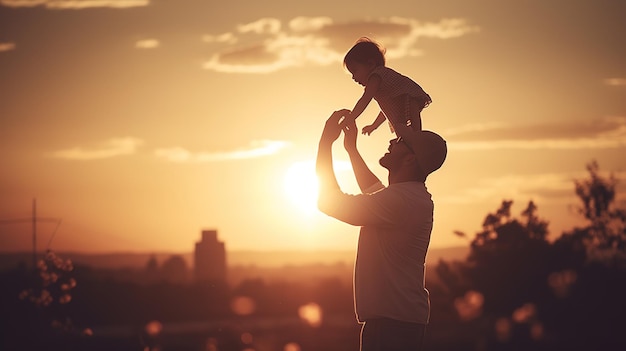 Father's Day Father with his child Generative ai