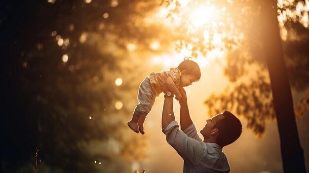 Father's Day Father with his child Generative ai