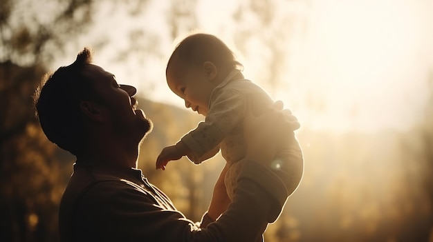 Father's Day Father with his child Generative ai