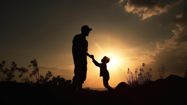 Father's Day Father with his child Generative ai