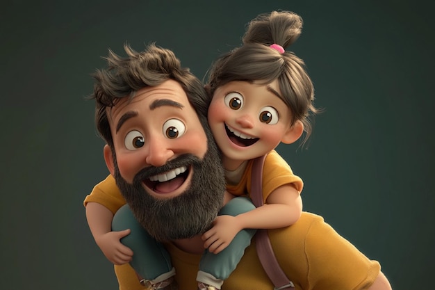 father and son 3D characters