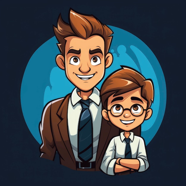 Father and son logo cartoon stylize 750 v 52 Job ID c584160af94b4509bf6b84b754842c5f