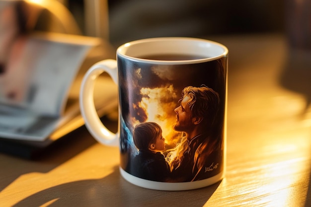 Photo father and son printed tea mug