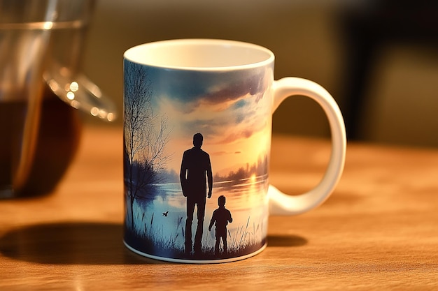 Photo father and son printed tea mug