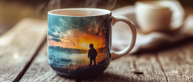 Photo father and son printed tea mug