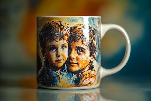 Photo father and son printed tea mug