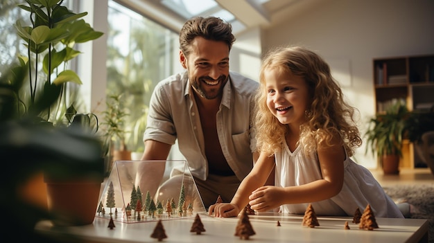 Father spending time with his daughter