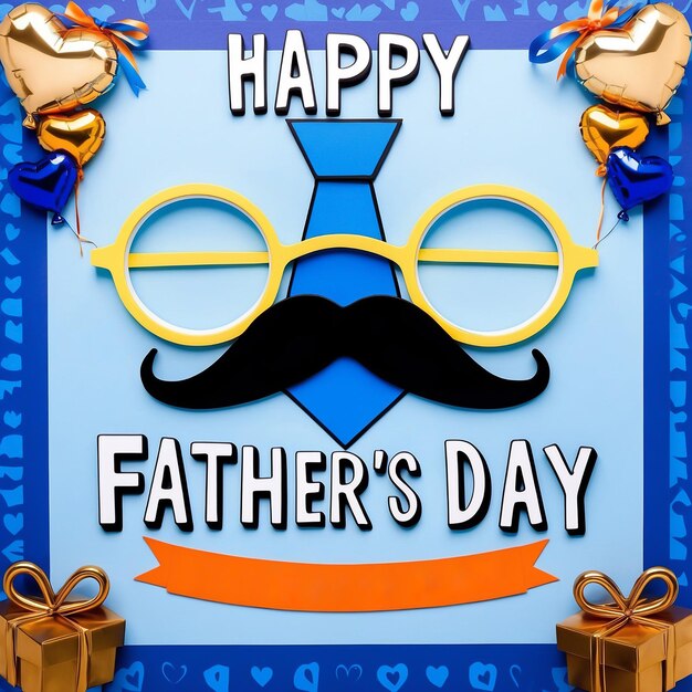 Photo fathers day 3d render written fathers day isolated template design