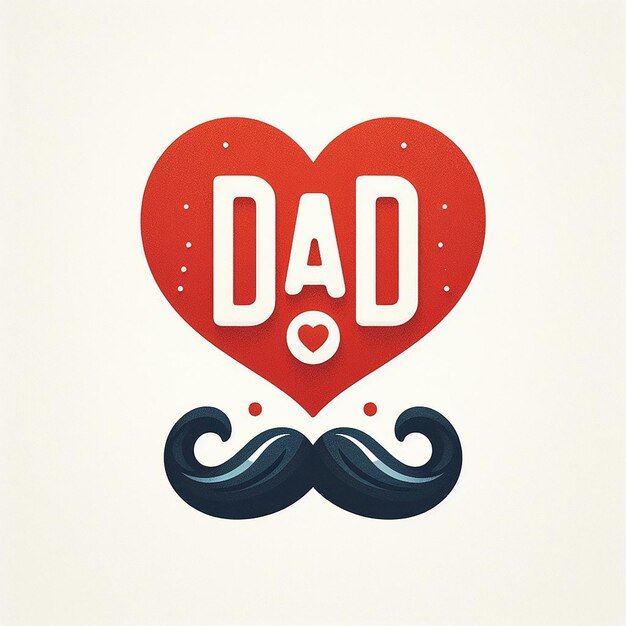 Fathers day composition with red heart