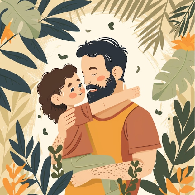 fathers day flat illustration design