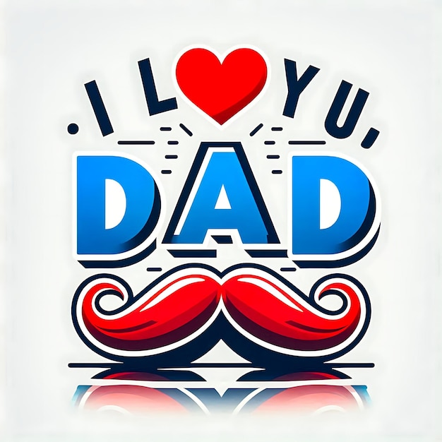 Fathers day I love you dad message card design