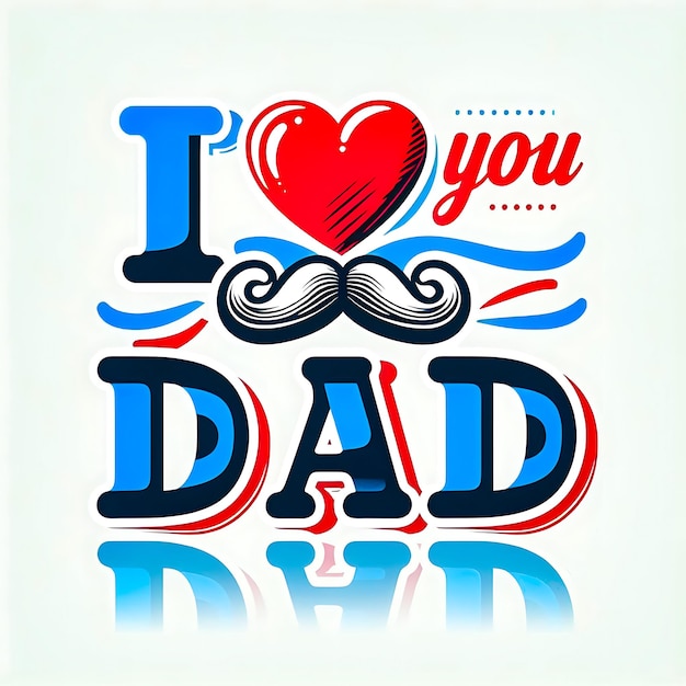 Fathers day I love you dad message card design