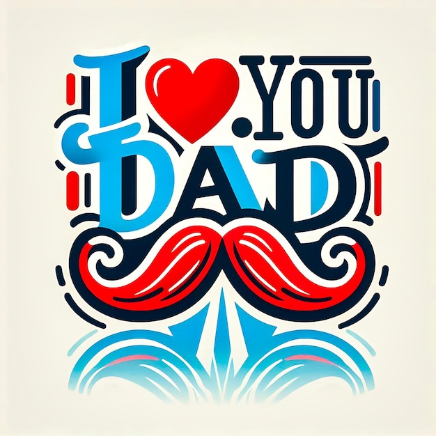 Fathers day I love you dad message card design