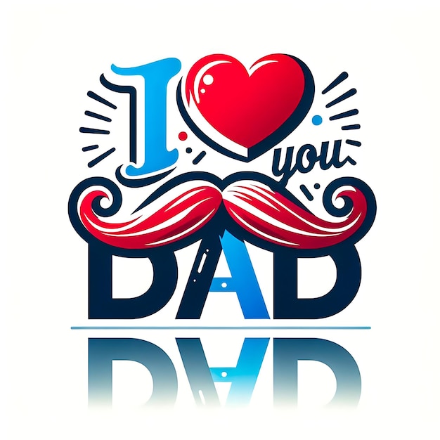 Fathers day I love you dad message card design