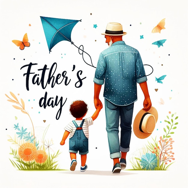 Fathers Day wishes and celebration card design