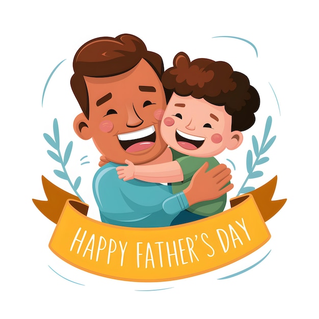 A Fathers Love Captured in a Joyful Happy Fathers Day Illustration