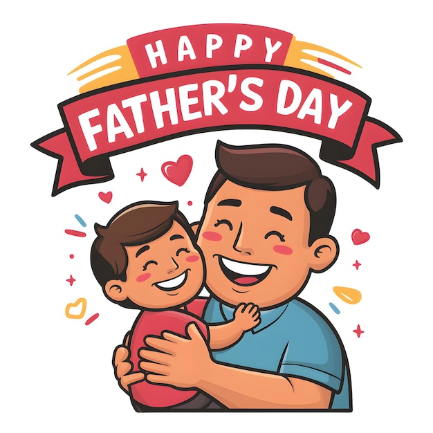 A Fathers Love Captured in a Joyful Happy Fathers Day Illustration