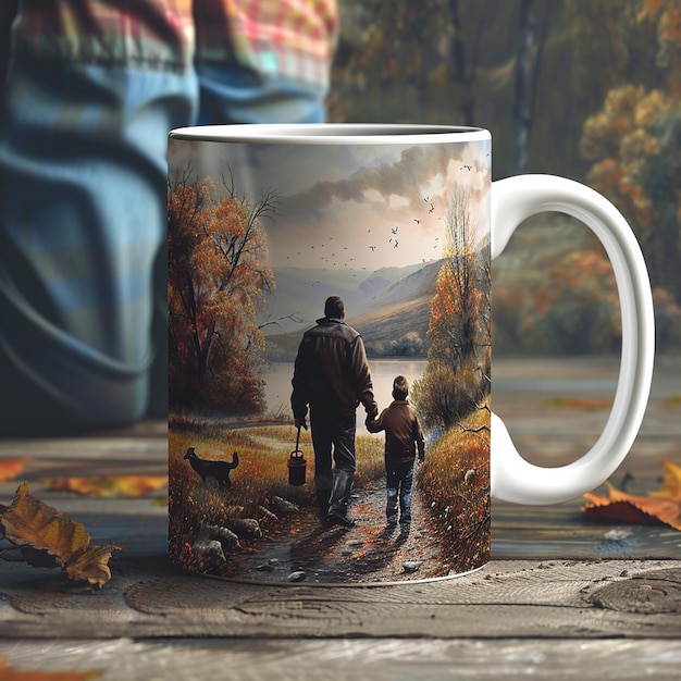 FatherSon Bond High Detail Realism on Printed Tea Mug